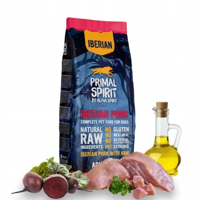 Primal Spirit Iberian pork - Студено пресована, полувлажна храна за куче с иберийско свинско месо, БЕЗ пилешко месо