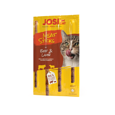 JOSICAT MEAT STICKS BEEF & LAMB - Меки стикове/солети за котки, с говеждо и агнешко месо, 7 бр.