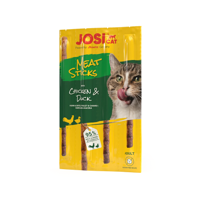 JOSICAT MEAT STICKS CHICKEN & DUCK - Меки стикове/солети за котки, с пиле и патица, 7 бр.
